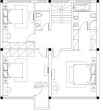 100平方別墅三室兩衛(wèi)裝修設(shè)計(jì)圖紙