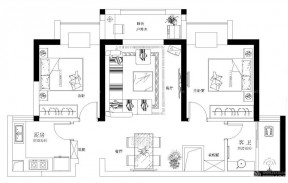 100平方別墅兩室兩廳裝修設(shè)計圖紙