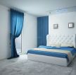 唯美小户型公寓蓝色窗帘装修实例