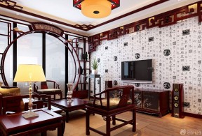 農(nóng)村別墅室內(nèi)設(shè)計(jì) 中式背景墻