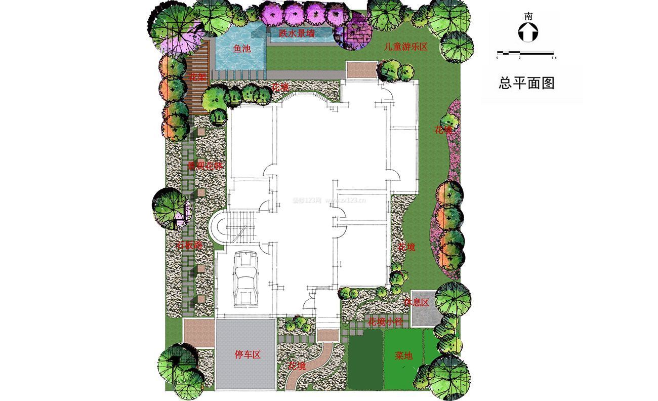 花園式別墅景觀設(shè)計平面圖