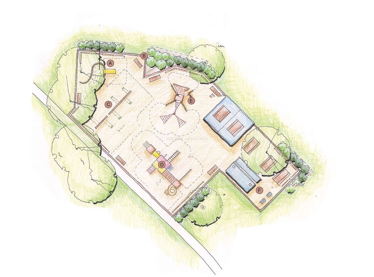 花园别墅室外设计平面图