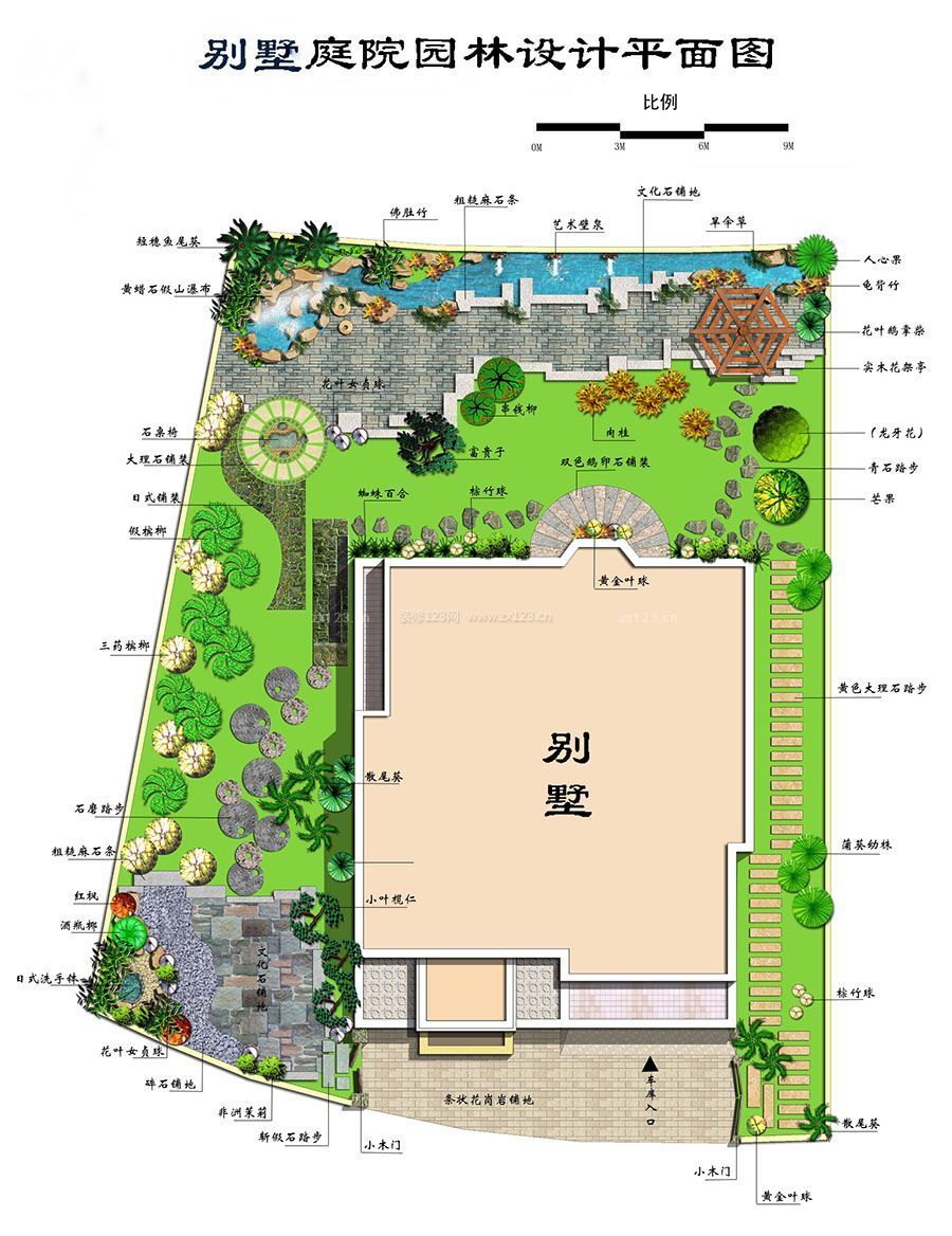 別墅庭院園林設計平面圖