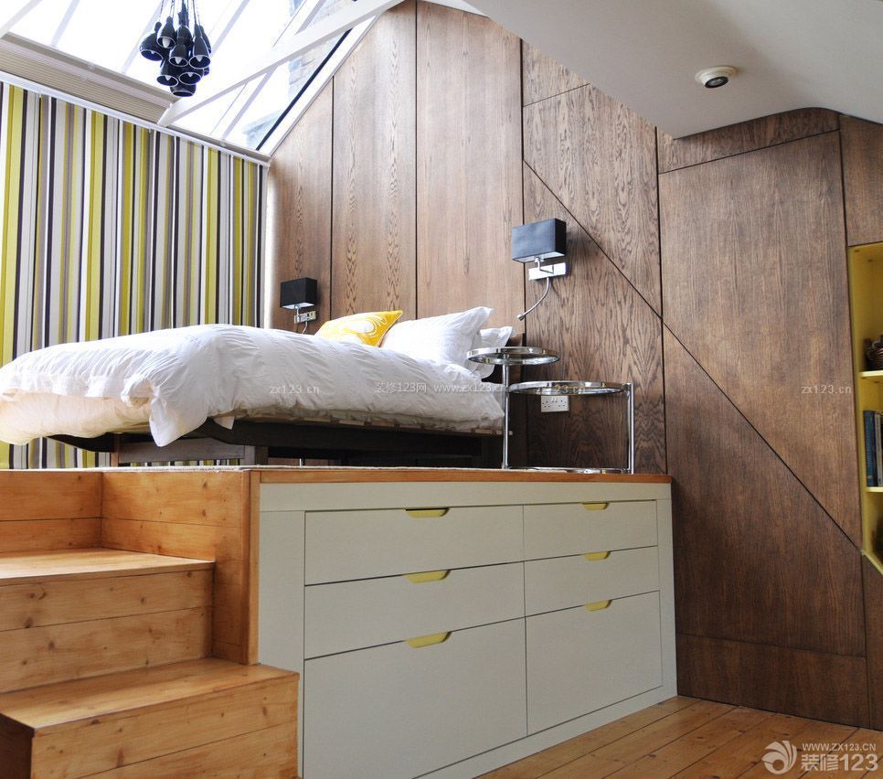 家装50平米小户型木质墙面装修效果图片