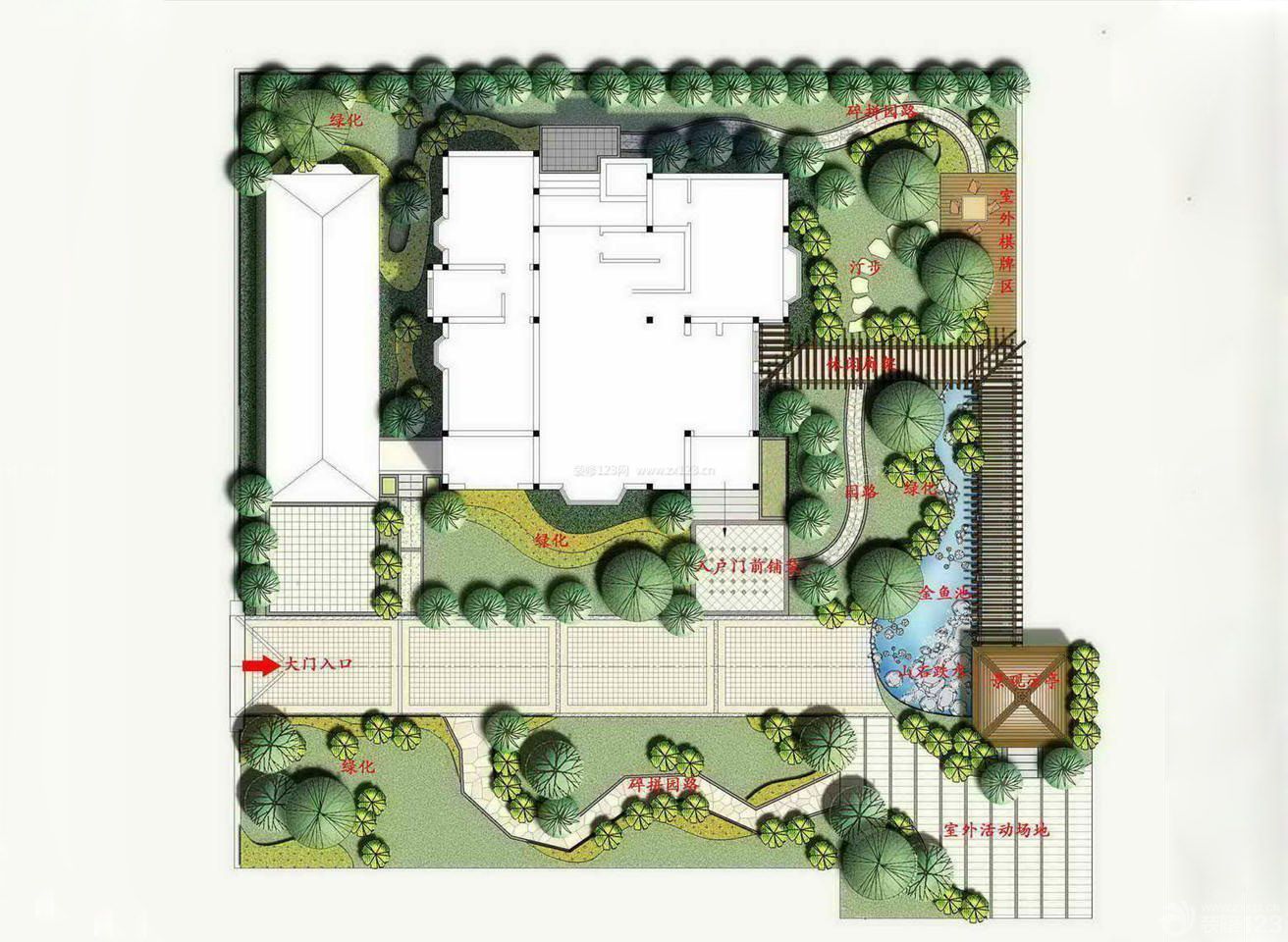 别墅花园布置设计平面图