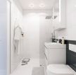小户型装修样板房卫生间白色地砖效果图