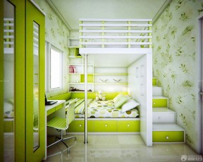 小户型儿童房间装修 高低床装修效果图片