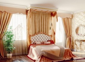 乡村别墅卧室窗帘图片欣赏