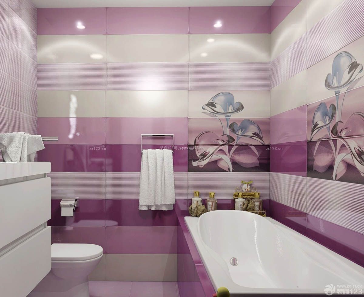 时尚小户型卫生间紫色墙面装饰