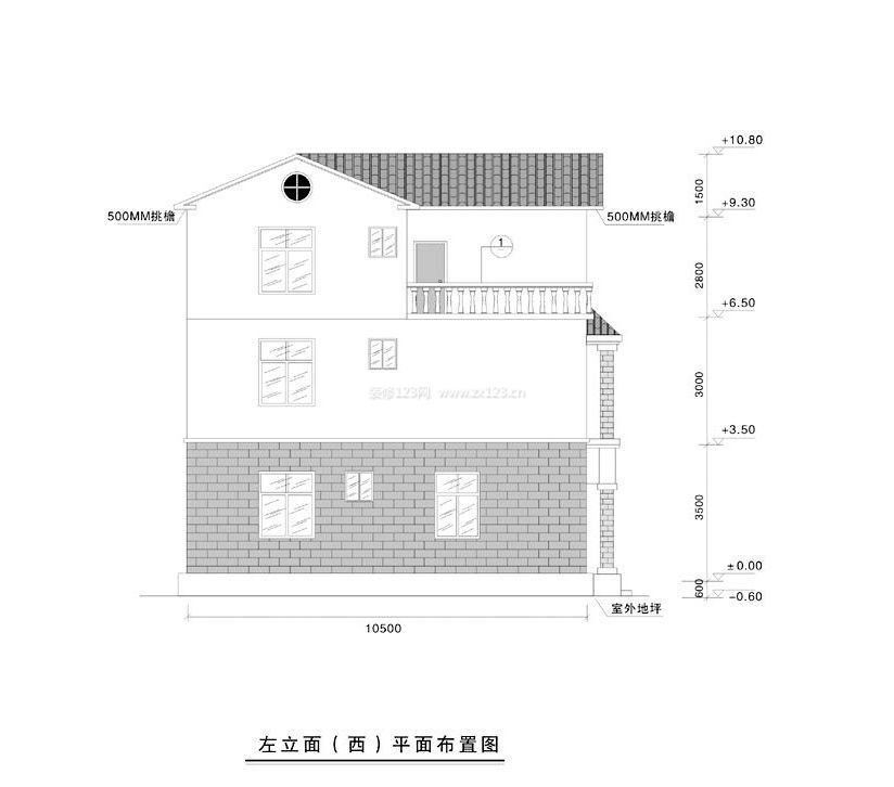 农村三层别墅立面户型设计图