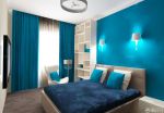 时尚交换空间小户型卧室蓝色墙面装修效果图