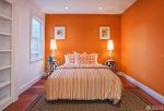 简约交换空间小户型卧室橙色墙面设计