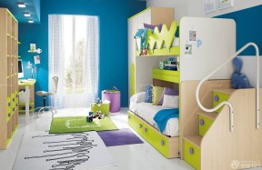小户型儿童房间 儿童高低床图片
