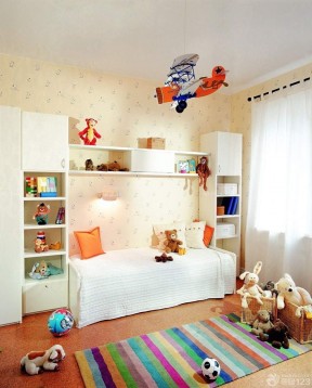 小户型儿童房间 小花壁纸装修效果图片