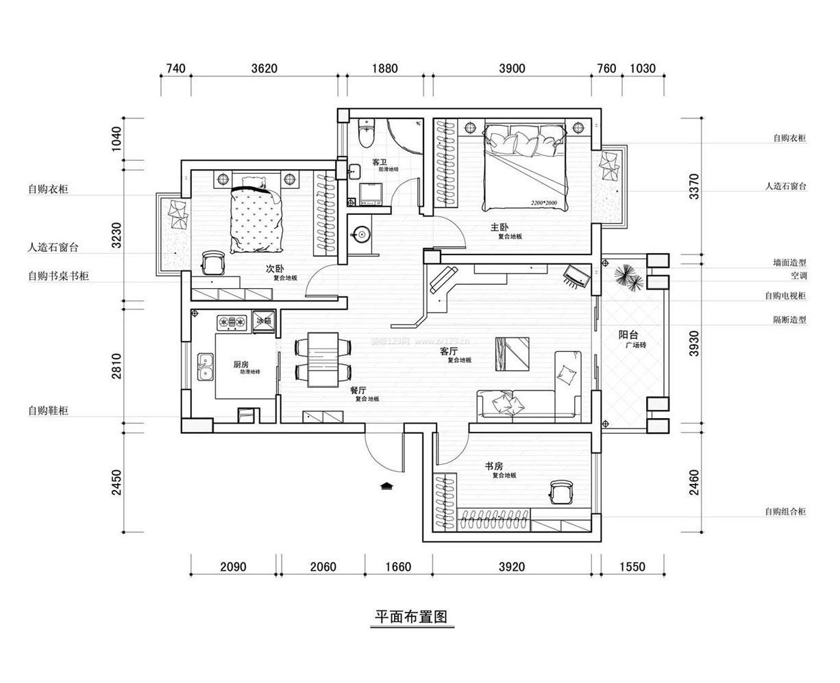 60平米簡單小戶型設(shè)計平面圖