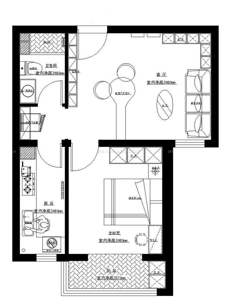 60平米小户型房屋平面图设计