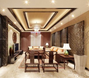 中式客廳電視背景墻效果圖 家裝設計效果圖大全