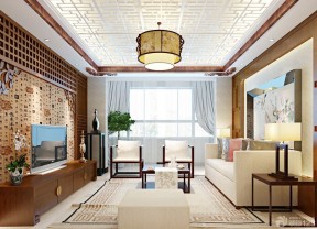 中式客廳電視背景墻效果圖 家裝設(shè)計(jì)效果圖大全