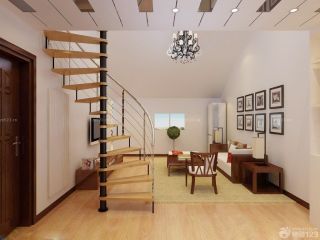 日式家装室内金属楼梯装修效果图片