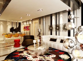 松浦观江国际装修样板间 客厅颜色搭配效果图