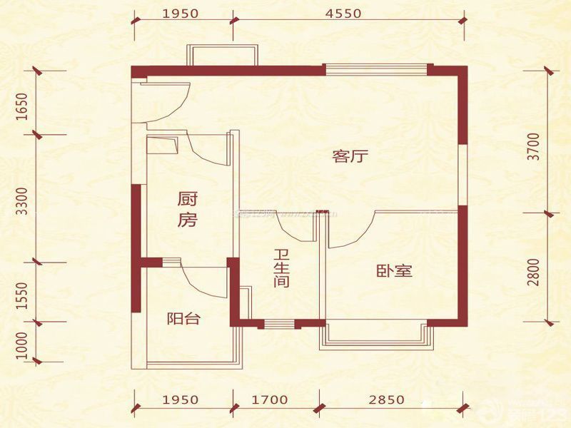 家裝50平米小戶型住宅室內(nèi)設(shè)計平面圖