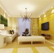 温馨简约风格客厅黄色墙面装修效果图