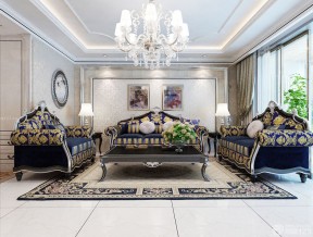 欧式110房子客厅组合沙发装修设计图片大全