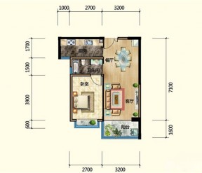 家裝50平米小戶型住宅平面圖