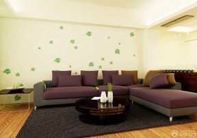 客厅沙发硅藻泥背景墙效果图2014