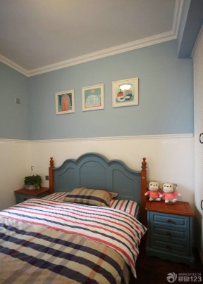 小型卧室设计硅藻泥背景墙装修效果图库