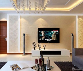 客厅电视硅藻泥背景墙效果图 现代设计