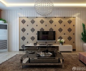 客厅电视硅藻泥背景墙效果图 现代客厅