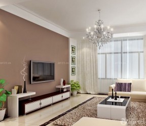 客厅电视硅藻泥背景墙效果图 现代简约客厅