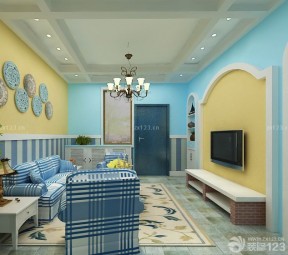 客厅电视硅藻泥背景墙效果图 小居室客厅装修