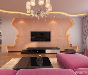 客厅电视硅藻泥背景墙效果图 家居客厅装修效果图