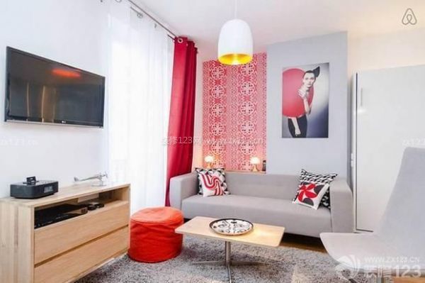 东莞30平时髦小公寓 红白色调充满活力的住宅