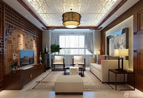 新中式客廳裝修效果圖 電視背景墻設(shè)計(jì)