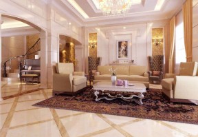 欧式别墅设计图纸及组合沙发装修效果图片