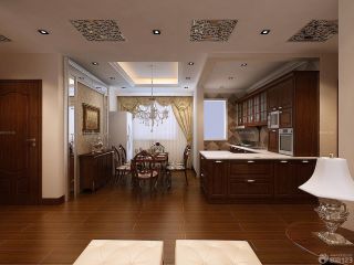 古典风格厨房餐厅装修效果图三室两厅100