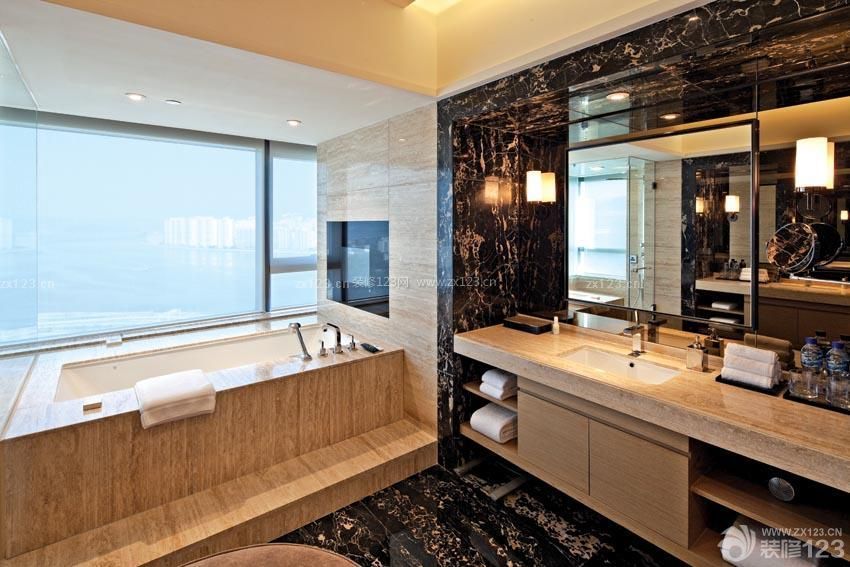 星级酒店房间浴室柜装修效果图片