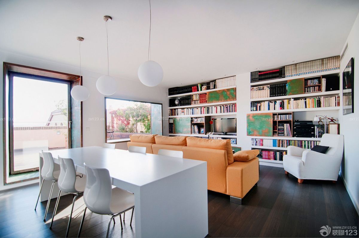 经典20平方客厅书架设计装修效果图