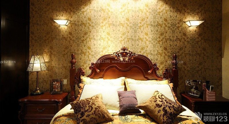 美式古典风格卧室床头壁灯