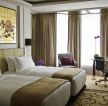 五星级酒店标准间纯色窗帘装修效果图片