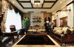 美式古典风格 别墅客厅设计