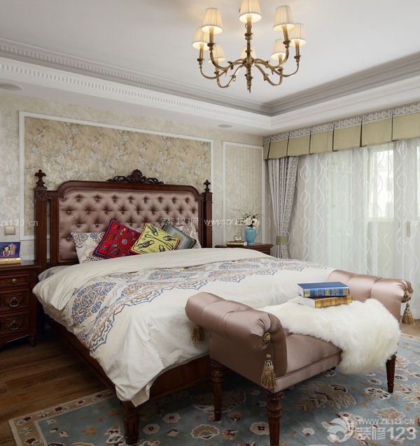 现代美式风格卧室床