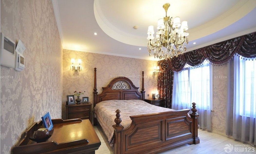 美式古典装潢设计卧室实木家具