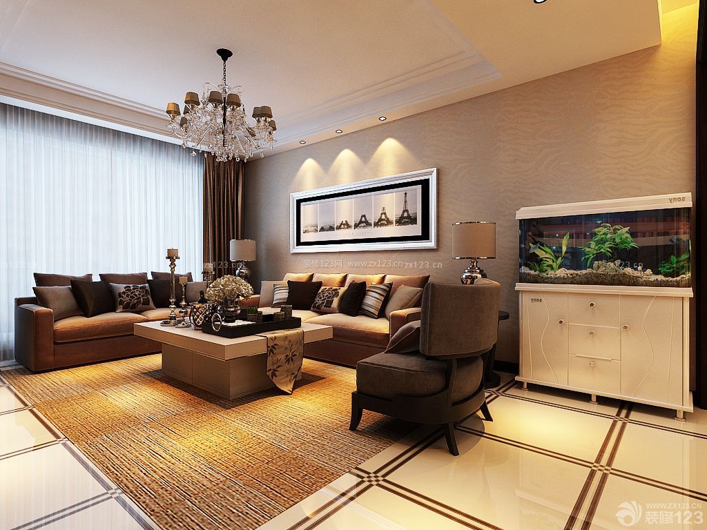 现代风格家装客厅组合沙发装修效果图