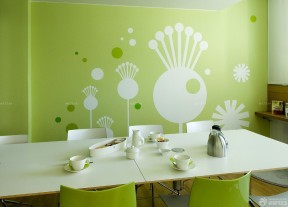 过道硅藻泥背景墙效果图 现代餐厅装修效果图