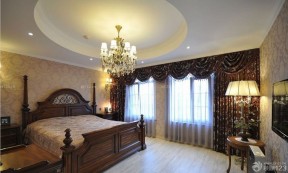 美式古典设计卧室实木家具装潢