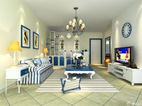 家装地中海和美式风格混搭客厅设计